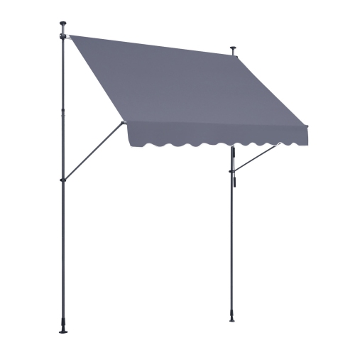 VEVOR 98 x 47" Patio Awning Retractable, Awning Sunshade Shelter with Manual Crank Handle, Outdoor Patio Canopy Sunsetter Deck, Adjustable Height