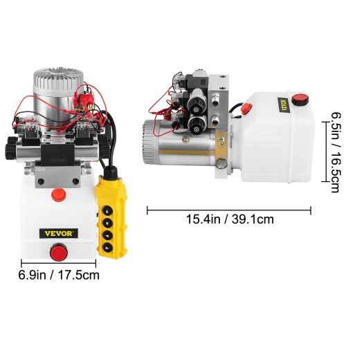 VEVOR 12V Hydraulic Pump, Double Acting Hydraulic Power Unit Double Solenoid Hydraulic Power Pack DC Hydraulic Power Pump with 4.5Liter Reservoir for