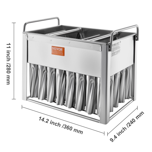 VEVOR 40PCS Commercial Popsicle Moulds, Cylindrical Ice Pop Moulds, Stainless Steel Ice Lolly Popsicle Moulds, with 50PCS Popsicle Sticks & Bags