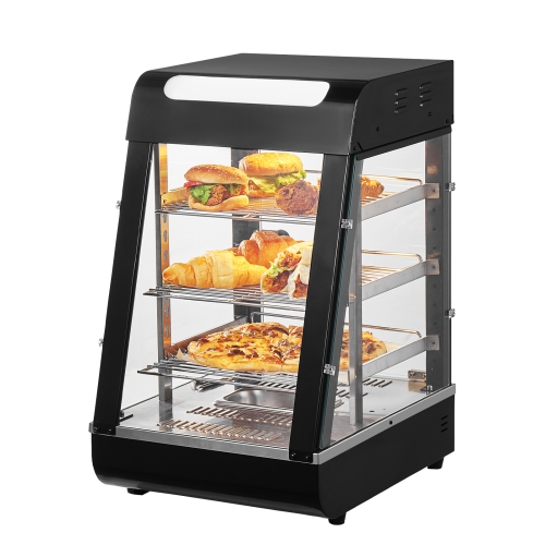 VEVOR 3-Tier Commercial Food Warmer Display, 1000W Food Display Warmer with Light, Adjustable Shelf and Temperature Display, 86℉~185℉ Steam Heating,