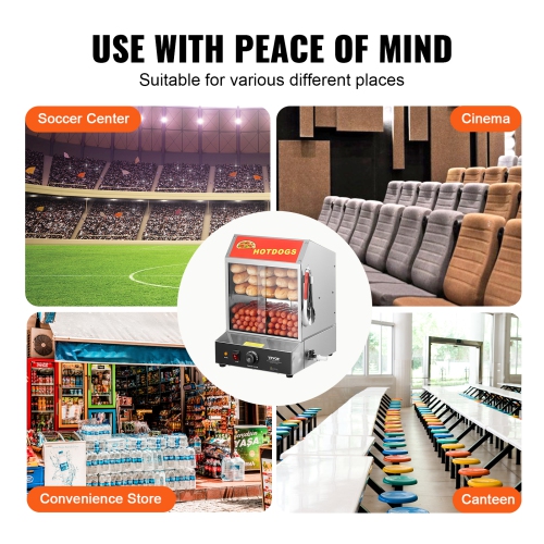 VEVOR 28.5QT Hot Dog Steamer, 2-Tier Stainless Steel Hot Dog Hut Steamer, 86℉~185℉ Temperature Control, Electric Bun Warmer with Tempered Glass Slide