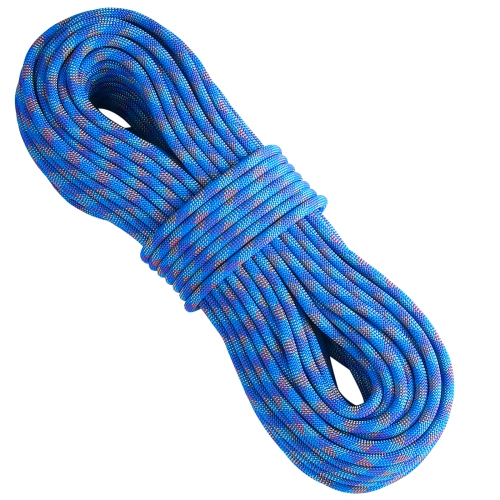 VEVOR 10.2mm Dynamic Climbing Rope, 60M(197ft) Outdoor Rock Climbing Rope 25KN Breaking Tension, Stretchable Fiber Rope with Steel Snap Hooks for
