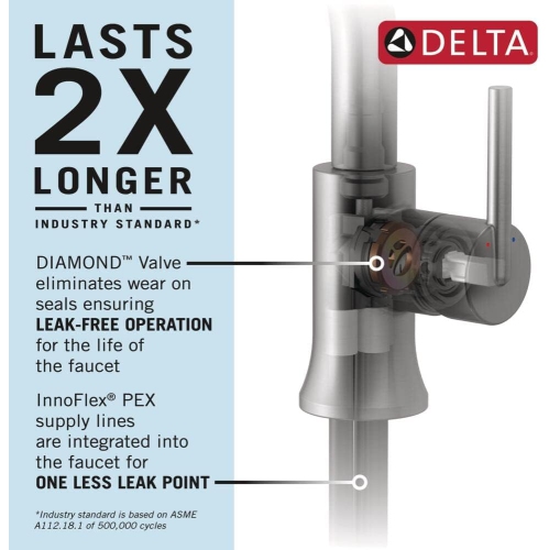 DELTA Faucet 577-BLPD-DST Stryke Bathroom Faucet, Matte Black