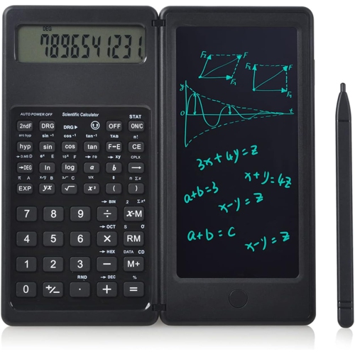 Calculatrice de fonctions scientifiques pliante Tablette d'écriture manuscrite avec tablette à dessin LCD pour étudiants