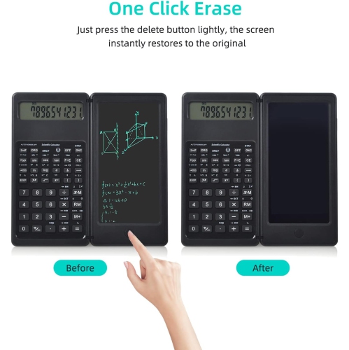 Calculatrice de fonctions scientifiques pliante Tablette d'écriture manuscrite avec tablette à dessin LCD pour étudiants
