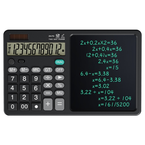 calculatrice 2-en-1 à 12 chiffres à énergie solaire pour le bureau scolaire