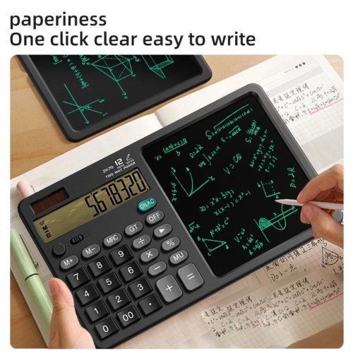 calculatrice 2-en-1 à 12 chiffres à énergie solaire pour le bureau scolaire