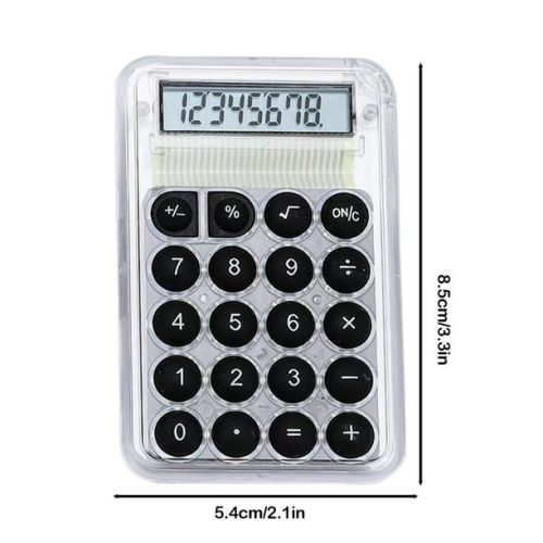 Mini Calculatrice Cute Student Special Computer, petite calculatrice portative de grande valeur transparente - Noir
