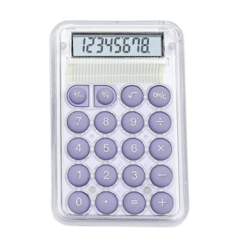 Mini Calculatrice Cute Student Special Computer, petite calculatrice portative de grande valeur transparente - Violet