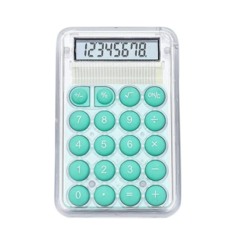 Mini Calculatrice Cute Student Special Computer, petite calculatrice portative de grande valeur transparente - Vert