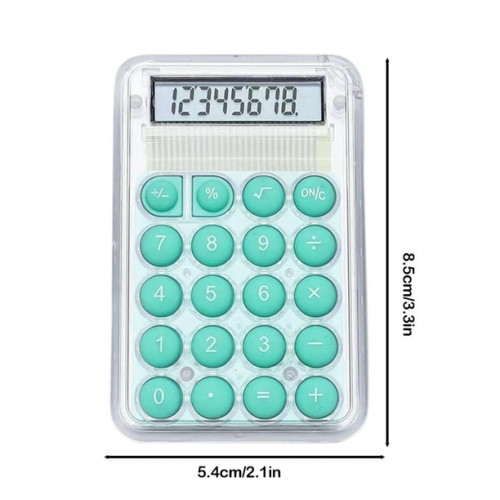 Mini Calculatrice Cute Student Special Computer, petite calculatrice portative de grande valeur transparente - Vert