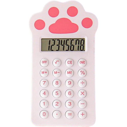 Mini Carrot Shaped Calculator Handheld Compact Portable Cartoon Strawberry Cat Paw Shape
