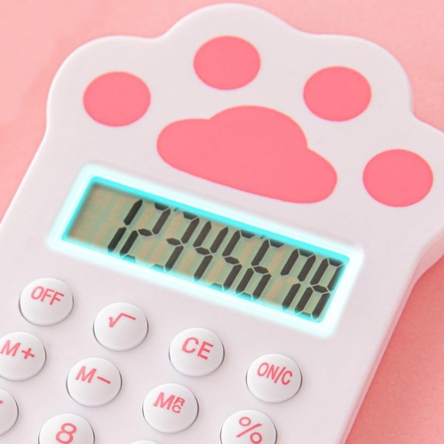 Mini-calculatrice en forme de carotte portative compacte et compacte en forme de patte de chat à la fraise