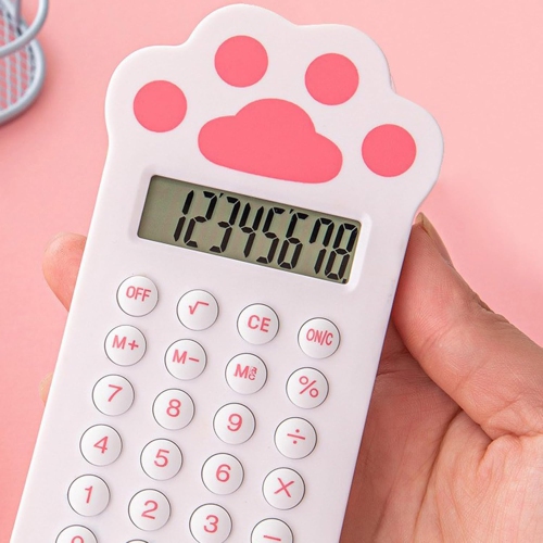 Mini-calculatrice en forme de carotte portative compacte et compacte en forme de patte de chat à la fraise