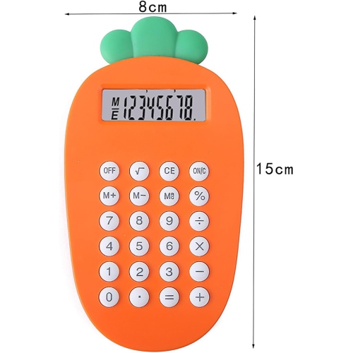 Mini Carrot Shaped Calculator Handheld Compact Portable Cartoon Strawberry Cat Paw Shape-orange
