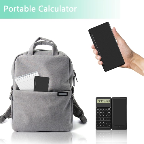 Basic Office Calculator with Erasable Pad, 12-Digit Large LCD Display Standard Function Desktop Calculator for Office School Calculations - Black