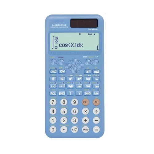 Image 1 of 5.. Function Calculator 417 Functions 2 Lines 10+2 Digits Written Display Solar Powered Scientific Calculator-blue