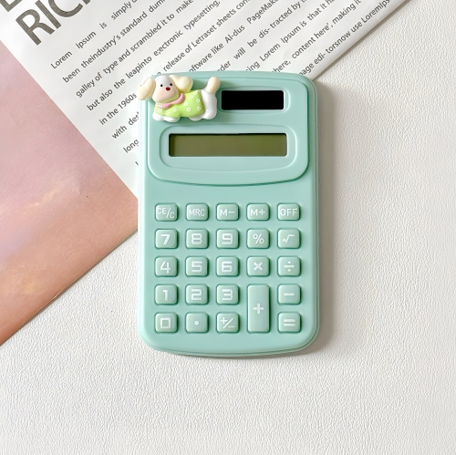 Image 1 of 4.. Mini cute cartoon calculator cute high value calculator portable mini student office small calculation - green