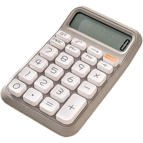 Image 1 of 5.. School Office Calculator, 12-Digit Battery Powered Desktop Calculator with Large LCD Display, Sensitive Large Buttons, Office Calculator, Gray