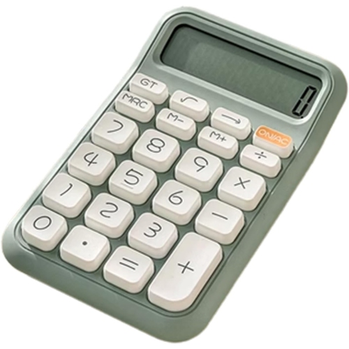 Image 1 of 5.. School Office Calculator, 12-Digit Battery Powered Desktop Calculator with Large LCD Display, Sensitive Large Buttons, Office Calculator, Green