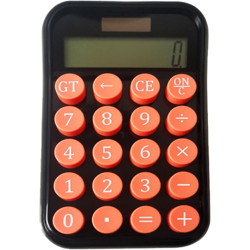 Calculatrice portable LCD à 12 chiffres, facile à lire, base coulissante d'écran, clavier mécanique, adapté à diverses utilisations