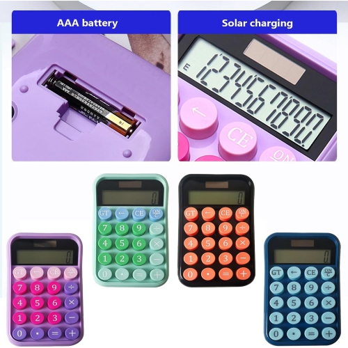 Calculatrice portable LCD à 12 chiffres, facile à lire, base coulissante d'écran, clavier mécanique, adapté à diverses utilisations