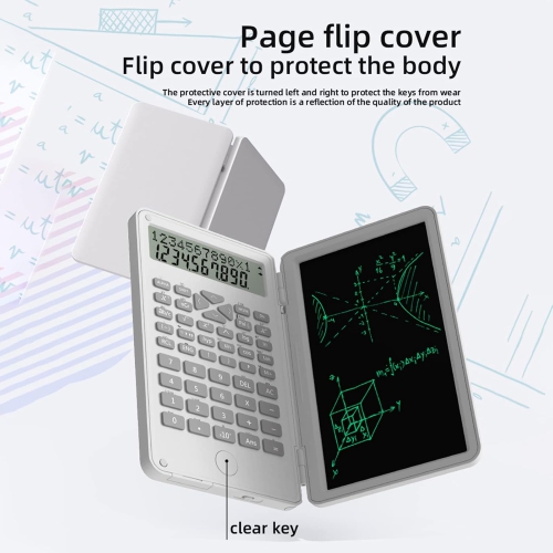 Calculatrice scientifique, calculatrice scientifique avec bloc effaçable, 240 fonctions, écran LCD, calculatrice mathématique financière 2 lignes,