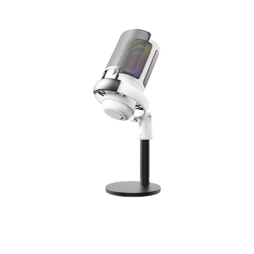 Computer recording microphone RGB lighting condenser microphone gaming microphone white