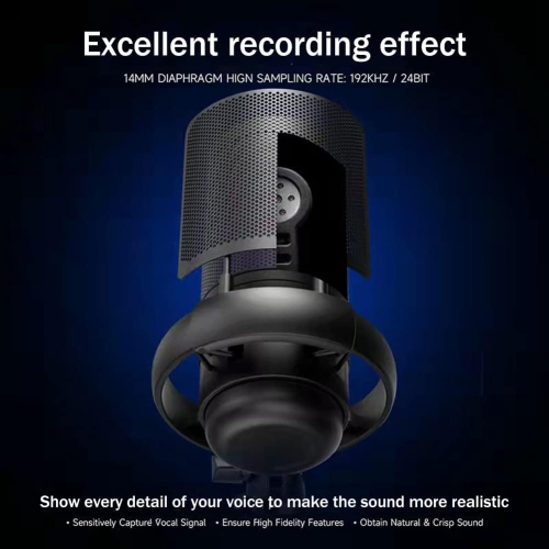 Computer recording microphone RGB lighting condenser microphone gaming microphone Pink