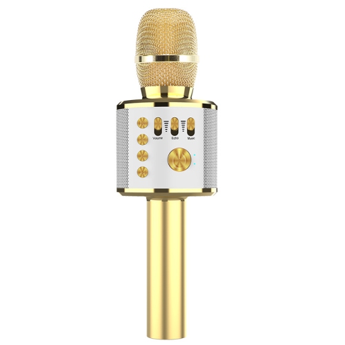 Microphone sans fil Haut-parleur microphone intégré karaoké Haut-parleur de karaoké extérieur machine intégré microphone - Doré