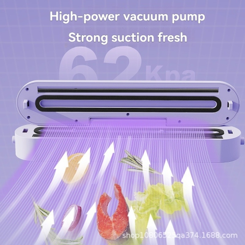 White Portable Wireless Vacuum Sealer - 1500mAh Battery, -62Kpa Strong Suction, ABS Material for Long-Lasting Food Freshness