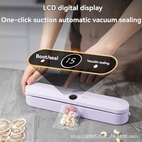 Purple Portable Wireless Vacuum Sealer - 1500mAh Battery, -62Kpa Strong Suction, ABS Material for Long-Lasting Food Freshness