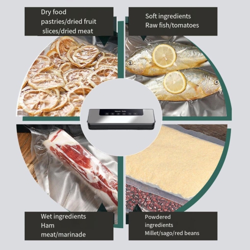 Fully automatic vacuum food sealer - 65kPa strong suction, 6-in-1 for wet and dry food, continuous sealing, 5 times longer freshness