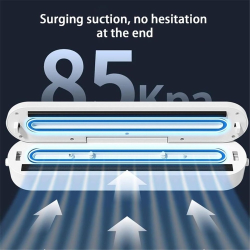 Black advanced Home Vacuum Sealer - Fast Airtight Seal, Extends Food Freshness, -60kPa Suction, Easy One-Touch Use, Safe & Durable