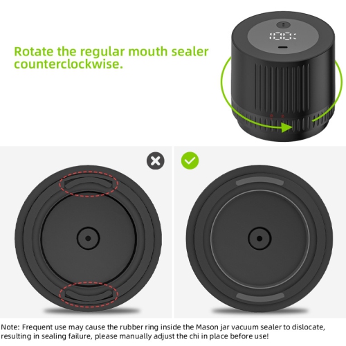 Electric jar sealer - compatible with two sizes, rechargeable, keep fresh longer, compact and portable, easy to carry, keep fresh anytime, anywhere,