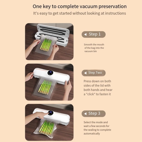 Dual-mode vacuum sealer - extended and widened seal, intelligent one-touch control, wet and dry dual-use, compact and space-saving, multiple functions