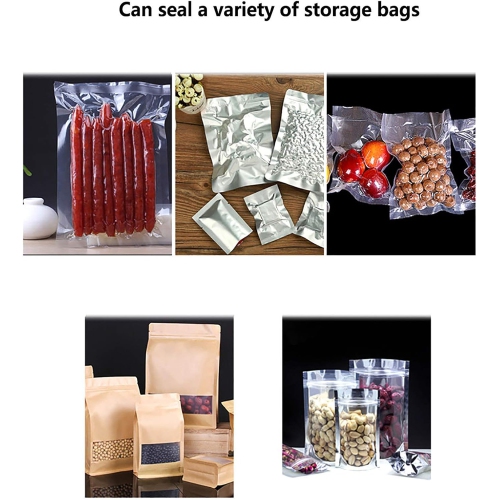 Kitchen vacuum sealer Automatic vacuum sealer - Wet and dry dual mode for all foods, space saving, low noise, 10 sealing bags included