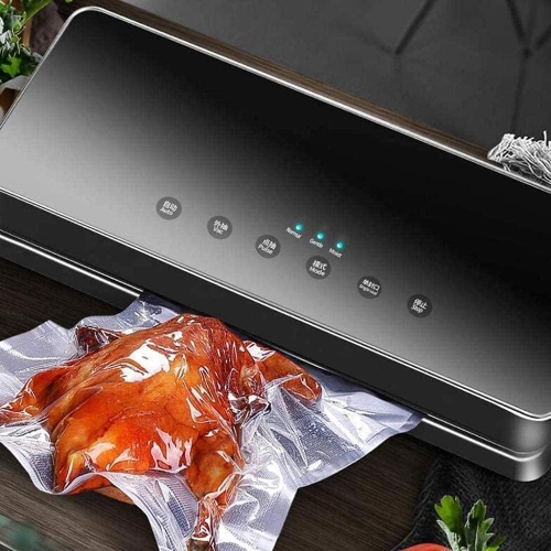 Scelleuse sous vide automatique pour la cuisine - Double mode humide et sec pour tous les aliments, économie d'espace, faible bruit, 10 sacs