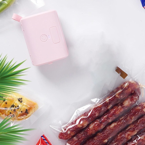 Portable vacuum sealer, small and light, rechargeable, strong suction, 60kPa vacuum and 100kPa inflation, perfect for camping/kitchen use