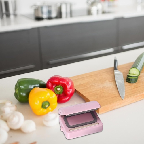 Portable vacuum sealer, small and light, rechargeable, strong suction, 60kPa vacuum and 100kPa inflation, perfect for camping/kitchen use