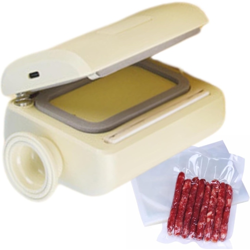 Image 1 of 5.. Portable vacuum sealer, small and light, rechargeable, strong suction, 60kPa vacuum and 100kPa inflation, perfect for camping/kitchen use