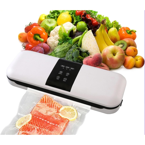 Vacuum sealer - 10-second lock, multi-mode button control, compact and easy to rinse, wet and dry, one-button operation, simple and portable, white,