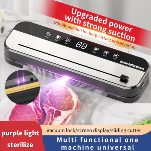 UV Sterilization Vacuum Sealer - 75 kPa Strong Suction, External Vacuum Tank, One-Button Operation, Suitable for Wet and Dry Foods and Liquids