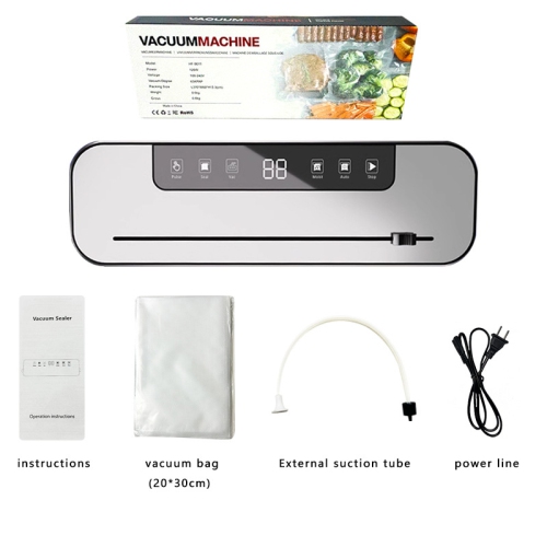 UV Sterilization Vacuum Sealer - 75 kPa strong suction,stainless steel panel, one-touch operation, suitable for wet and dry food and liquids