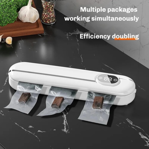 white multifunctional vacuum sealer - vacuum food sealer, strong, high quality and durable, portable design, suitable for daily use, with 10 bags