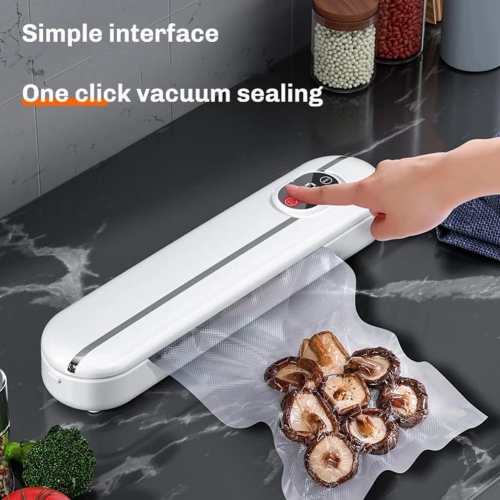white multifunctional vacuum sealer - vacuum food sealer, strong, high quality and durable, portable design, suitable for daily use, with 10 bags