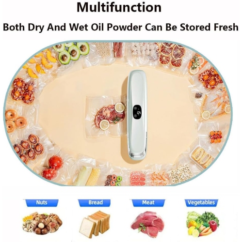 Mountain Mist Green Kitchen Vacuum Sealer - Keeps Food Fresher 6 Times Longer, Multiple Bags of 11" Sealed, Compact and Lightweight, Comes with 10