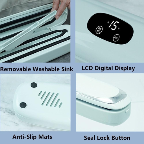 Mountain Mist Green Kitchen Vacuum Sealer - Keeps Food Fresher 6 Times Longer, Multiple Bags of 11" Sealed, Compact and Lightweight, Comes with 10