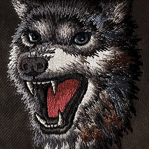 NIMMY Dazzling Series Wolf Embroidered Leather Case for iPhone 14 Pro