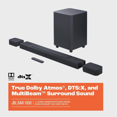 JBL Bar 1000 7.1.4-Channel Soundbar with Detachable Surround Speakers, MultiBeam™, Dolby Atmos®, and DTS:X® by JBL - Refurbished condition - Image 3